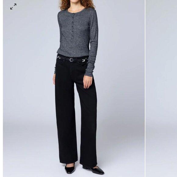 NWT RAG & BONE The Logan Mid-Rise Wide Leg Pant Feather Weight Size 26 - Picture 1 of 10